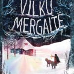 mergaitė su vilku miške naktį