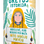 mergaitė su plakatu rankose