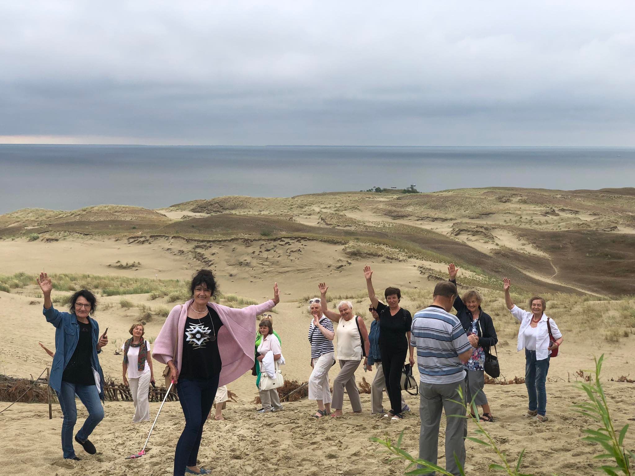 Kelionės dalyviai Parnidžio kopa