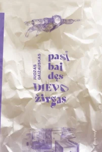 Knygos antraštė ant sulamdyto popieriaus lapo