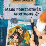 mergaitės ranka laiko pieštuką ant stalo, šalia nuotrauka