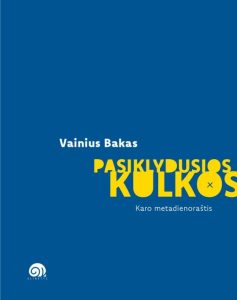 mėlyname fone geltonas užrašas
