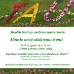 Kvietimas į Molėtų TAU Mokslo metų atidarymo šventę spalio 10 d. 12 val. Molėtų kultūros centro salėje