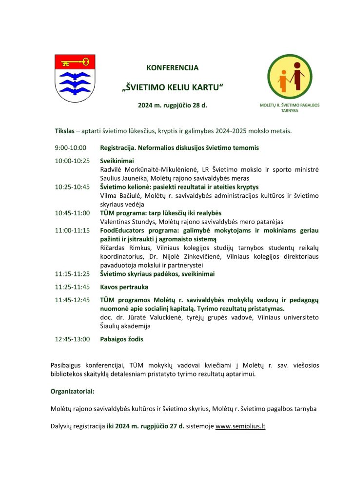 Konferencijos darbotvarkė